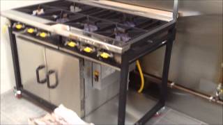 Commercial Indian Cooker  6 Burners with 1 Oven [upl. by Aitetel815]