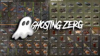 GHOSTING 30 DEEP ZERG ON WIPEDAY RUST [upl. by Airrat]