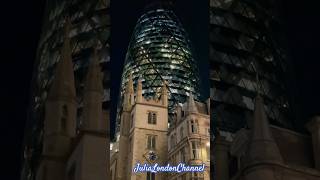 Ночной Лондон февраль 2024 Знаменитое здание Gherkins Лондонский Сити лондон london шортс [upl. by Aydni]