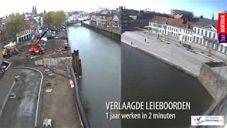 Verlaagde leieboorden Kortrijk 1 jaar werken in 2 min [upl. by Nessi]