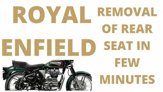 ROYAL ENFIELD BULLET REMOVING OF REAR SEAT IN FEW MIN [upl. by Aroz]