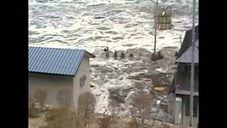 2011 Tsunami wall recorded in Nodamura Iwate Japan [upl. by Ordnassela864]