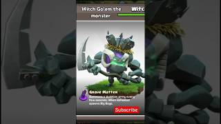 Witch Golem the monster unlocked shorts short shortsfeed comedy funny clashofclans asmr [upl. by Llereg946]