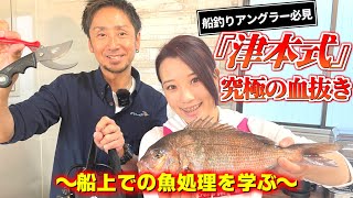 【釣魚を美味しく持ち帰る方法】津本式･津本さん本人登場究極の血抜きを学ぶ！ちーちゃんは実践出来るのか？ [upl. by Orland]