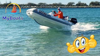 Testing Highfield Classic 340 RIB Inflatable Boat How it Turns [upl. by Tezzil965]