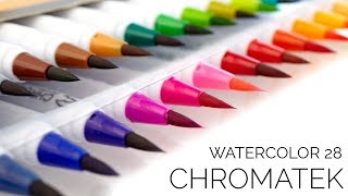 Watercolor Brush Pens Ultimate Tutorials Set  27 Pens amp One Blending Brush From Chromatek [upl. by Neztnaj]