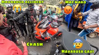 Hayabusa ka Accident ho gaya 😭 bheech road mai jhagda 😡 Bike ka tagda nuksaan ho gaya 😞 [upl. by Ainos]