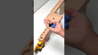 Marble Run ASMR HABA Slope JCB Wooden Twisting Track shorts satisfying marblerun [upl. by Rehposirhc]