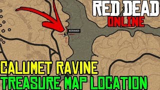 RED DEAD ONLINE CALUMET RAVINE TREASURE MAP LOCATION  RED DEAD REDEMPTION 2 [upl. by Nichols]