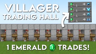 EASIEST Villager Trading Hall in Minecraft 121  ALL TRADES 1 EMERALD [upl. by Adnoraj660]