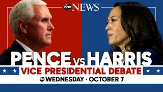 2020 Vice Presidential Debate WATCH LIVE VP Mike Pence Kamala Harris go headtohead  ABC News [upl. by Nauwtna]