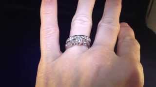 Certified Colorless Jared Round 3 Stone Diamond White Gold Engagement Ring Bridal Wedding Set [upl. by Rosanna]