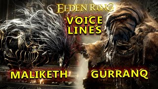 Elden Ring Gurranq Beast Clergyman amp Maliketh the Black Blade Voice Lines  Efforts [upl. by Ademordna902]