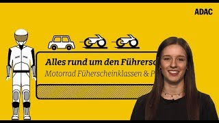 Der Motorrad Führerschein  Die Klassen A A1 A2 und AM erklärt  ADAC [upl. by Giverin]