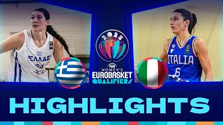 Greece v Italy  Full Game Highlights  FIBA EuroBasketWomen 2025 Qualifiers [upl. by Eeldivad92]