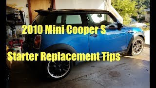 2010 Mini Cooper S Starter Replacement Tips [upl. by Naam]