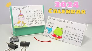 DIY 2024 Mini Paper Desk Calendar  How to Make Calendar at Home CraftyShrea [upl. by Milah]