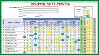 Cómo CREAR un REGISTRO DE ASISTENCIA para ALUMNOS en Excel Paso a Paso [upl. by Elizabet]