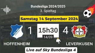 BUNDESLIGA  Hoffenheim 1  4 Leverkusen live auf Sky Bundesliga 4  14092024 um 1530 Uhr [upl. by Bloem]