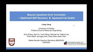 Liang Jiang — Bosonic quantum error correction  optimized GKP recovery amp squeezed cat qubits [upl. by Agee]