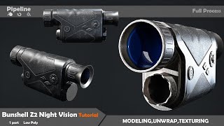 Bunshell Z2 Night Vision blender substancepainter modeling camera army [upl. by Ahsikym]