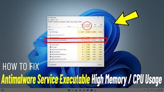 Fix  Antimalware Service Executable High Memory  CPU Usage  Windows 11 3 methods ✔️ [upl. by Jacoba]