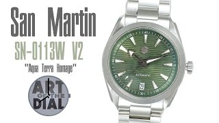 San Martin Green SN0113W V2 homage watch Review  Art of the Dial [upl. by Rickart]