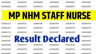 MP NHM STAFF NURSE RESULT 2024  MP NHM STAFF NURSE RESULT DATE  mp staff nurse result 2024 [upl. by Steinway]