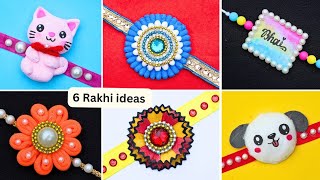 6 DIY Easy Rakhi making Ideas with wasted materials How to make Rakhi at home Rakhi tutorial 2024 [upl. by Auqinal]