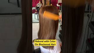 Rebond with and Brazilian Treatment on Blackened Hair [upl. by Sug199]