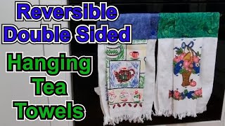 How to sew double sided reversible hanging tea towels or pleated bath towels Easy beginner sewing [upl. by Godrich]