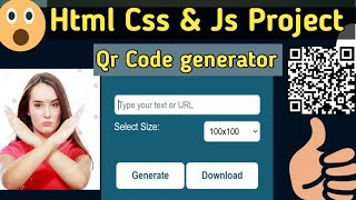 Qr Code Generator appweb using Html Css js Project for Resume  Source Code FUll Course JavaScript [upl. by Neehcas]