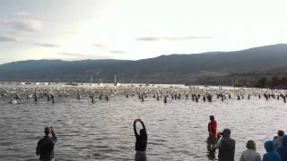 2010 Ironman Canada Penticton BC Swim Start [upl. by Sedecrem]