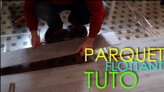 Poser du parquet flottant stratifié sur du carrelage  cuisine aménage épisode 11  PMbricoleur [upl. by Llenart]