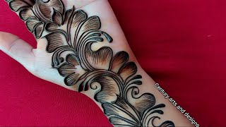 Very Easy Mehndi Design For Hand  Simple Shaded Mehndi Design  Mehndi Ka Design  Mehndi Design [upl. by Arised]