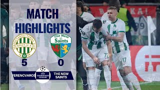 FERENCVAROS 5 0 TNS UEFA CHAMPIONS LEAGUE HIGHLIGHTS  23072024 [upl. by Aretahs]