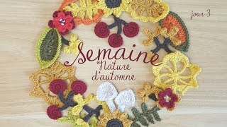 Crochet semaine quotNature Automnequot I Fleurs et feuilles au crochet I Jour 3 [upl. by Yevi]