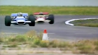 F1 1969 Silverstone 60fps HQ Duel between Jochen Rindt and Jackie Stewart  British Pathé [upl. by Rawde494]