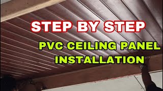 PAANO MAG INSTALL NG PVC CEILING PANEL STEP BY STEP vigan project VIDEO44 [upl. by Ennazus14]