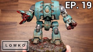 Painting the Warhammer 40k Sons of Horus Leviathan Siege Dreadnought with Lowko Ep 19 [upl. by Aynat]