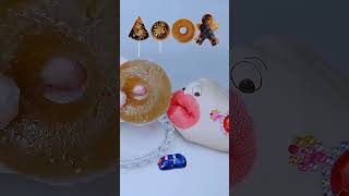 Satisfying Crunchy Lollipop Donut Candies Eating Challenge 🥐🍕🍬 [upl. by Eenimod]