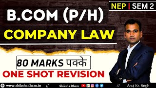 ONE SHOT COMPANY LAW 80 MARKS  FULL COURSE PART 1  BY ANUJ KUMAR SINGH [upl. by Sanbo41]