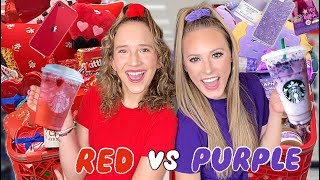 RED 💄💋❤️ VS PURPLE 💜🦄🔮 TARGET SHOPPING CHALLENGE [upl. by Cherilynn]