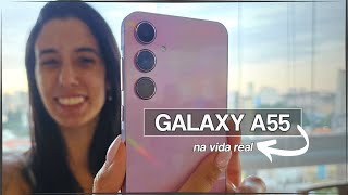 Samsung GALAXY A55 na vida real [upl. by Amairam]