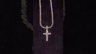 cross tennis chainhiphopjewelry rapperjewelry diamondboyz rapperstyle cubanchain necklace [upl. by Adyht]