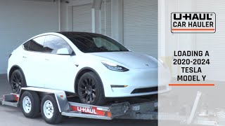 Loading a 20202024 Tesla MODEL Y Onto a UHaul Car Hauler [upl. by Samira]