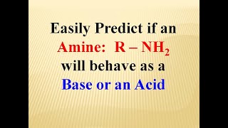 Amine Behaving as Base or Acid [upl. by Enogitna]