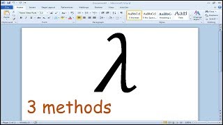 How to insert lambda symbol in Microsoft Word [upl. by Adnauq]