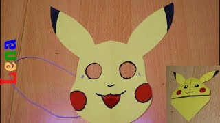 Pikachu Maske basteln  Pikachu face mask diy  как сделать маску пикачу из бумаги [upl. by Lyon]