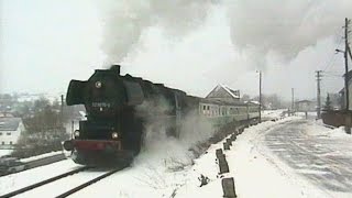 Winterdampf im Thüringer Wald mit Dampflok 52 8075  Rodelblitz 1999 [upl. by Verge]